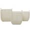 White Cotton Handmade Storage Basket with Handles Set of 3 18", 16", 15"